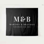 Banner für benutzerdefinierte Couple Wedding Monog Wandteppich (Vorderseite (Horizontal))
