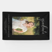Banner für Black Elegant Graduation Party Foto (Horizontal)