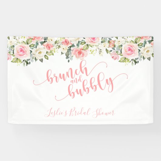 Banner für Brunch und Bubbly - rosa Text (Horizontal)