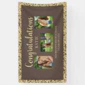 Banner für das braune Gold Glitzer Graduation Part (Vertikal)