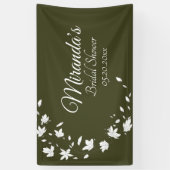 Banner für das Brautparty von Herbstgrün und Weiß (Vertikal)