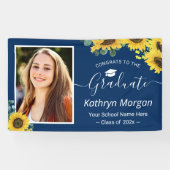Banner für das Foto der Sonnenblumen Navy Blue Gra (Horizontal)