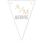Banner für das Hochzeitstich-Rose-Monogramm-Foto (Erste Fahne)