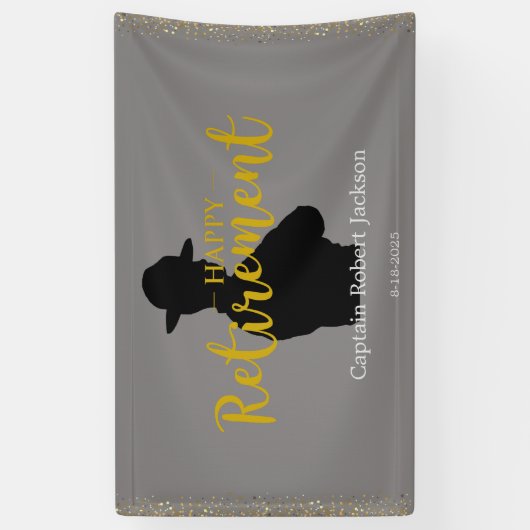 Banner für das Ruhestand von Grau und Schwarz-Staa (Vertikal)