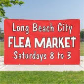 Banner für den kundenspezifischen Flohmarkt (Außenbereich)