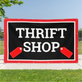 Banner für den Thrift Shop (Außenbereich)