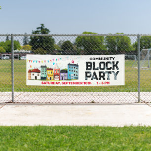 Banner für die Blockparty der Nachbarschaft