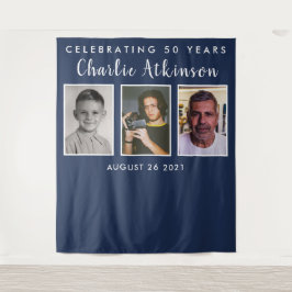 Banner für die Collage Background des 50. Fotos Wandteppich