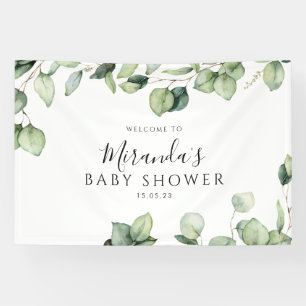Banner für die grüne Babydusche Botanischer Hinter