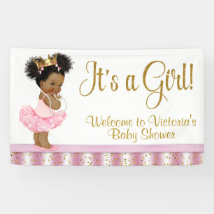 Banner für die Kinderdusche der Afrikanerin