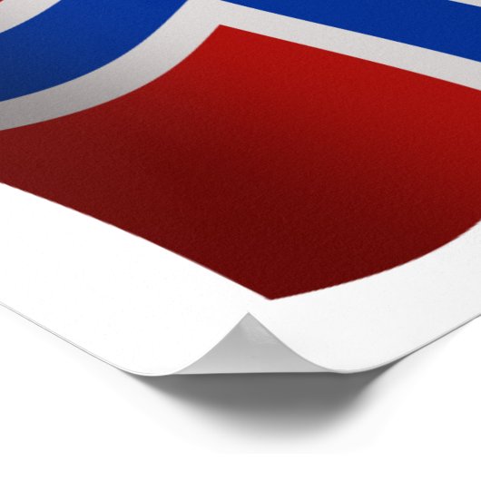 Banner für die norwegische Wave-Flagge Poster (Ecke)