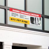Banner für die Reparatur von Spielekonsolen (Äußeres Gebäude)