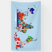 Banner für die Weltkarte der Flaggen (Vertikal)