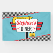 Banner für Diner Retro Birthday Party Sock Hop aus (Horizontal)