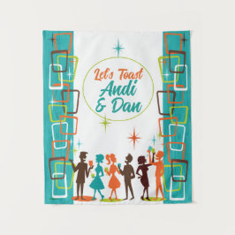 Banner für eine Cocktailparty im Stil der Mitte de Wandteppich
