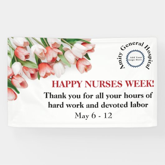 Banner für florale Unternehmenshappy Nurses Week (Horizontal)
