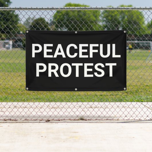 Banner für friedlichen Protest (Insitu)