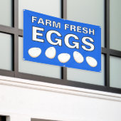 Banner für frische Eier vom Bauernhof (Äußeres Gebäude)