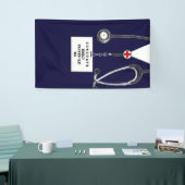 Banner für Glückwunsch der Krankenpflegepartei (Messeveranstaltung)