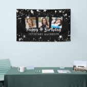Banner für jedes Alter Geburtstag Black Silver Sta (Messeveranstaltung)
