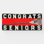 Banner für Lacrosse Team Seniors Red Glückwunschs (Horizontal)
