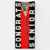 Banner für Lacrosse Team Seniors Red Glückwunschs (Vertikal)