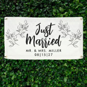 Banner für Leafy Border Just Married Car