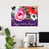 Banner für Lila Party mit heller Wasserfarbe Poster (Heimbüro)