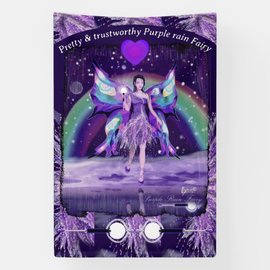 Banner für lila Regenfeen (Vertikal)