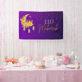 Banner für lila und Gold-Eid-Mubarak-Eid