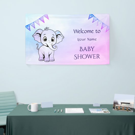 Banner für niedliche Elephant-Babydusche (Messeveranstaltung)