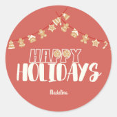 Banner für niedliche Feiertage Runder Aufkleber (Vorderseite)