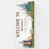Banner für niedliche Holztiere Kinderdusche (Vertikal)