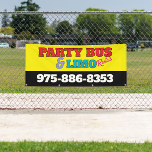 Banner für Party-Busse und Limo-Vermietungen