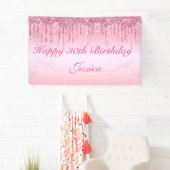 Banner für personalisiert rosa Drilling-Glitzer (Insitu)
