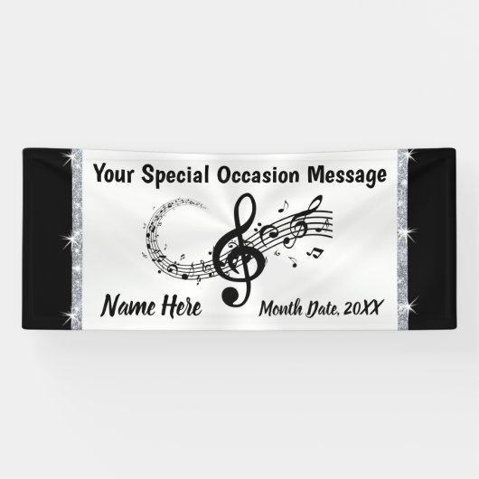 Banner für personalisierte Musikereignisse, Schwar (Horizontal)