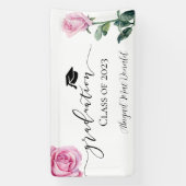 Banner für Rose mit rosa Aquarellfarben (Vertikal)