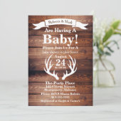 Banner für rustikales Stallholz und Weiße Hirschan Einladung (Stehend Vorderseite)