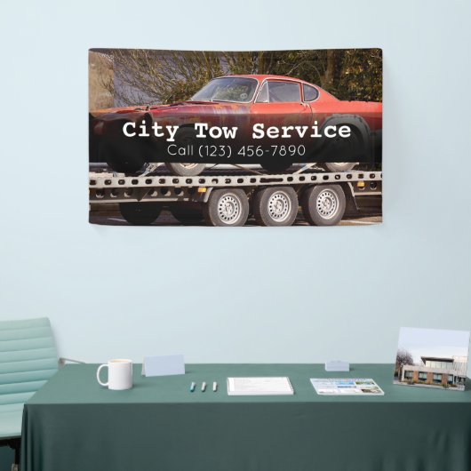 Banner für Schleppdienste (Messeveranstaltung)