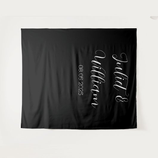 Banner für Schwarz-Weiß-Hochzeitstiefel Wandteppich (Vorderseite (Horizontal))