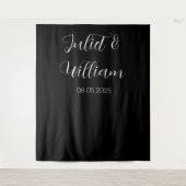 Banner für Schwarz-Weiß-Hochzeitstiefel Wandteppich (Vorderseite)