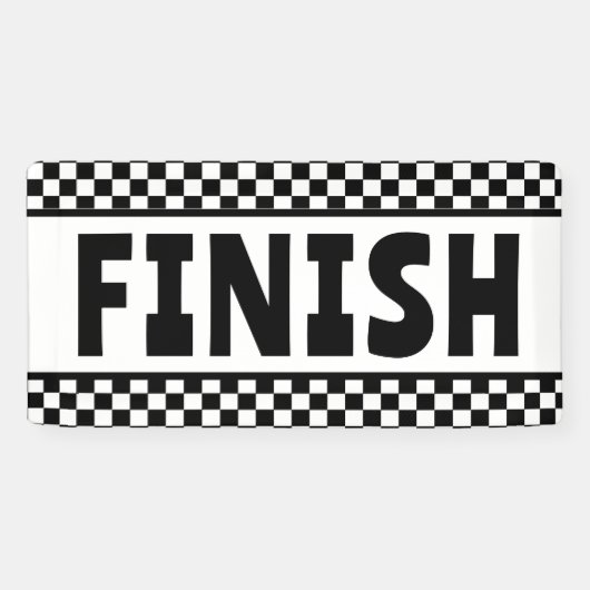 Banner für schwarz-weiße Racing Finish Line (Horizontal)