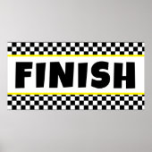 Banner für schwarz-weiße Racing Finish Line Poster (Vorne)