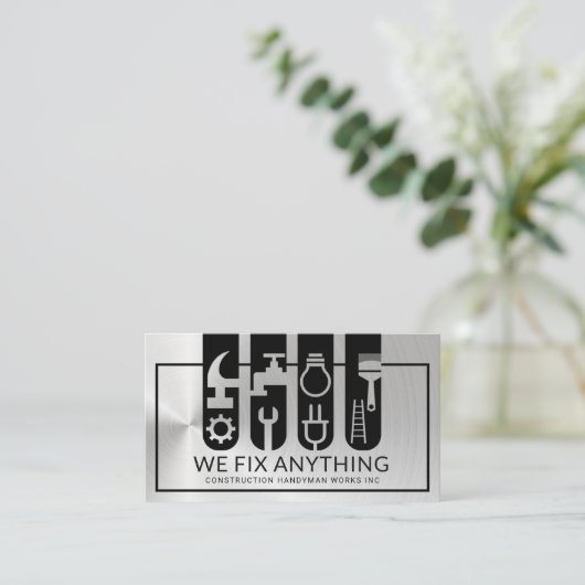 Banner für Silver Construction Tool Visitenkarte (Stehend Vorderseite)
