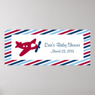 Banner für Vintage Flugzeug Airmail Baby Dusche Poster