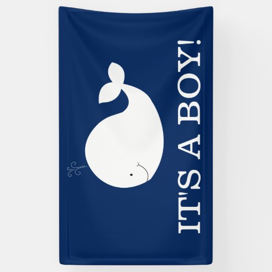 Banner für Weißwale und Navy | EINE TEXTLINIE (Vertikal)