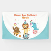 Banner für Zirkustiere Kindergeburtstag Party (Horizontal)