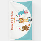 Banner für Zirkustiere Kindergeburtstag Party (Vertikal)