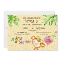 Banner Girl Monkey macht 5 Geburtstagsparty