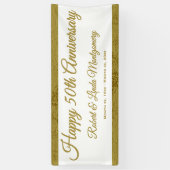 Banner, Gold und Weiß zum 50. Jahrestag Banner (Vertikal)